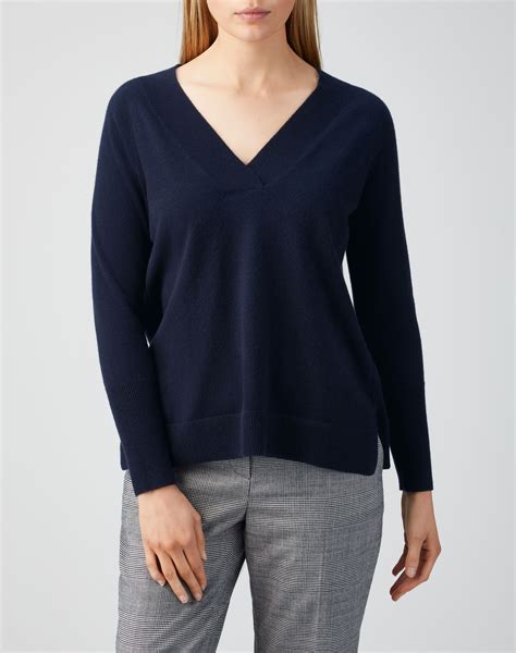 navy v neck sweater